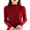 Women's High Neck Slim Fit Wool Sweater - Stylish, Thick, Versatile Long Sleeve Knitwear for Autumn and Winter