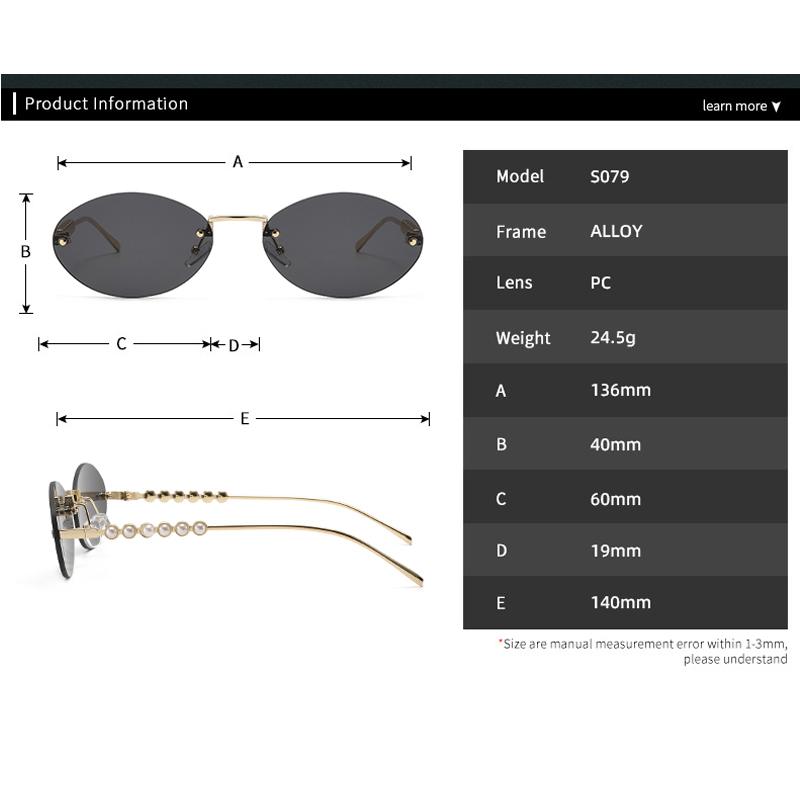 Fashion Rimless Oval Metal Sunglasses Women Men Retro Gradient Minimalist Brand Sun Glasses Beach Travel Lady Man Eyewear UV400