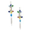Les Trésors De Lily [L7476] - Silver Earrings 'Sissi' Multicolored Silver (rhodium-plated) - 55x12 Mm