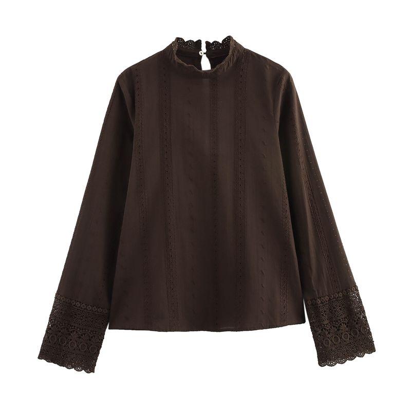 Kaslead New Arrival Women's Clothing Fashion Style Fashion Minimalist Cut Out Embroider Shirt 8351026 700