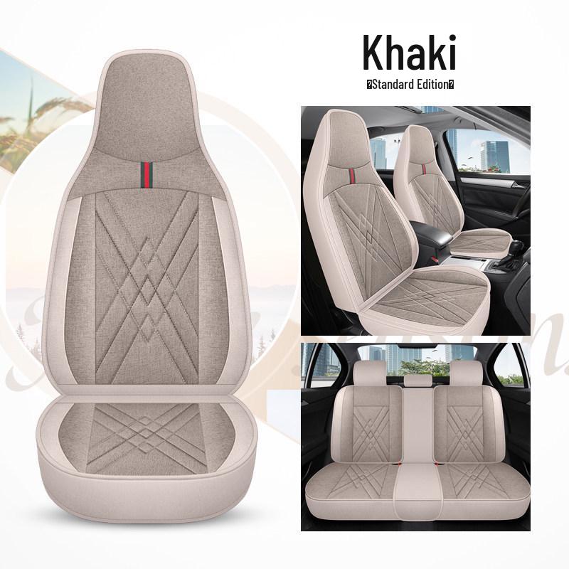 Seagull Car Seat Cushions (Models 23/24) - All-Season Linen Covers for New Energy Vehicles, Full Coverage.
