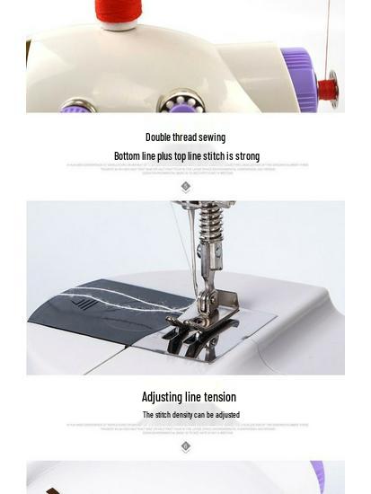 202 Electric Mini Desktop Sewing Machine with Micro Foot Pedal for Thick Fabrics