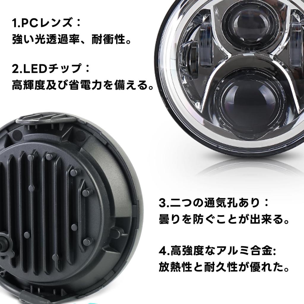 MOVOTOR CB400SF Headlight 7 Inch LED Headlamp for Honda Motorcycle Beam Chrome 1 Piece Hi/Lo