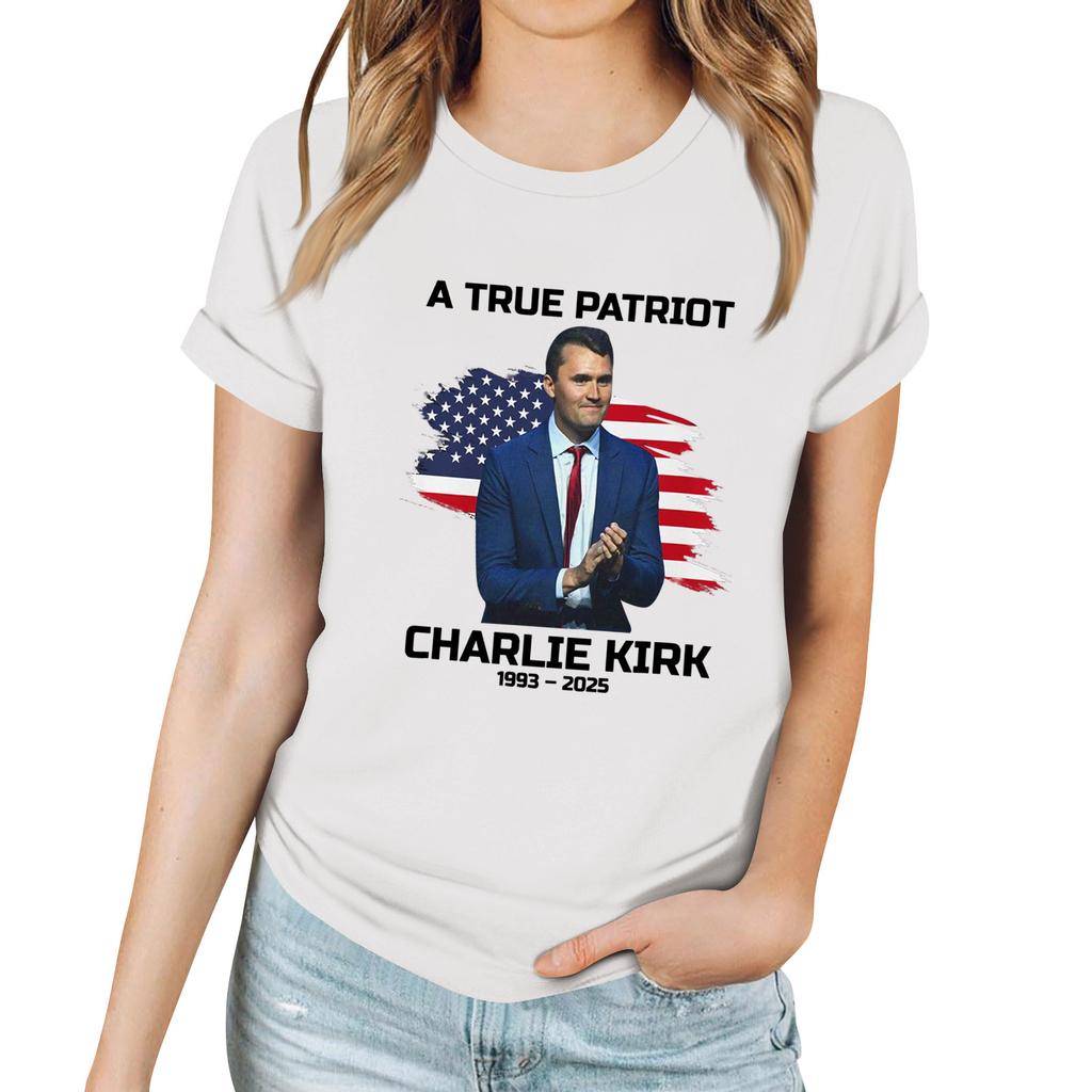 Női alkalmi mintás póló kerek nyakkivágással, pulóver, rövid ujjú felső