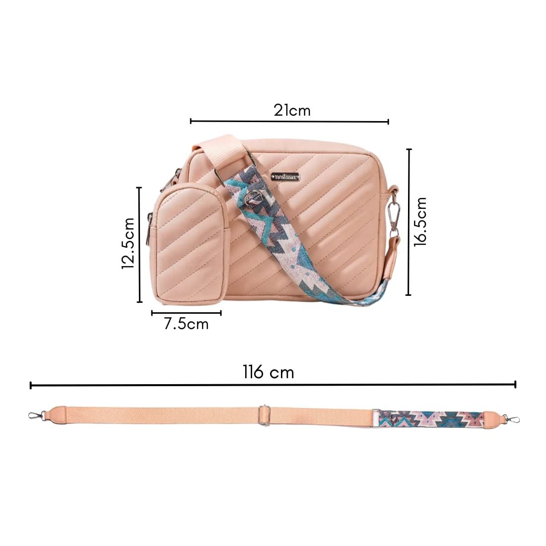 Стильная женская сумка-слинг с мешочком для монет | Веганская кожа ручной работы — фото 4