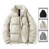 Chaqueta de Plumas para Hombre a la Moda Invierno Nuevo Plumón de Pato Blanco Cuello Mao Ante Color Sólido Chaqueta de Plumas Corta