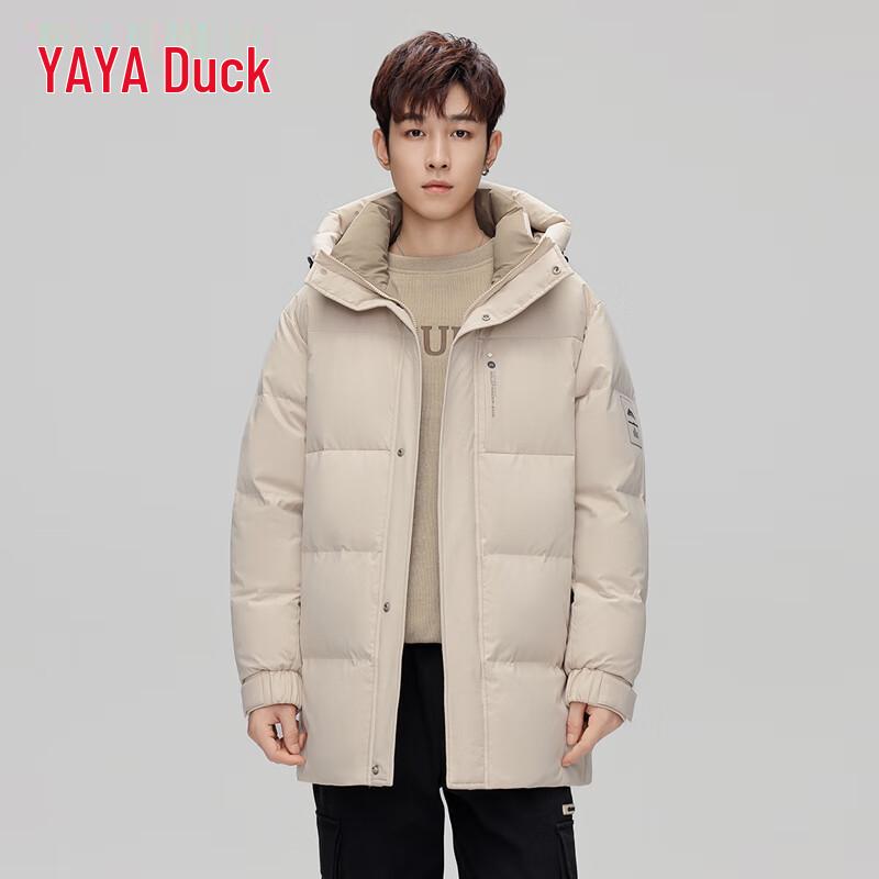 YAYA Unisex Mid-Length Hooded Down Jacket