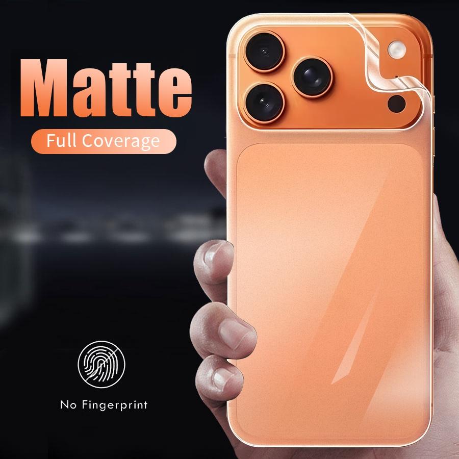For iPhone Air 11 12 13 14 15 mini 16 16e 17 Pro Max Matte No Fingerprints Back Hydrogel Film Screen Protector