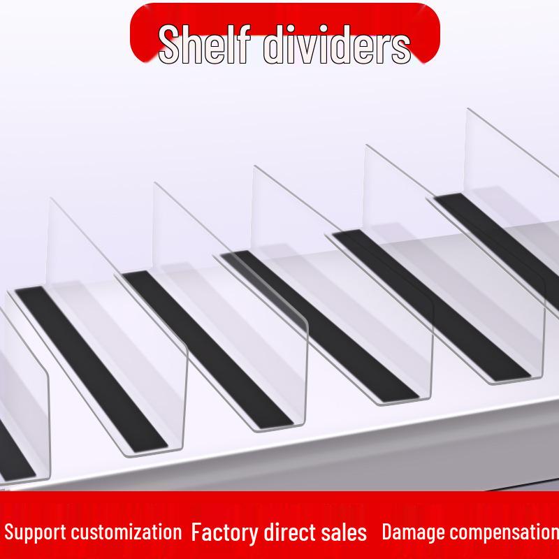 Transparente L-förmige magnetische PVC-Regalteiler für Supermärkte und Kioske