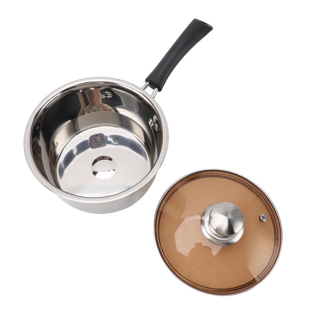 Stainless Steel Saucepan Small Milk Pan Rapid Heat Transfer Prevent Scalding Thickened Single Handle Cooking Pot Soup