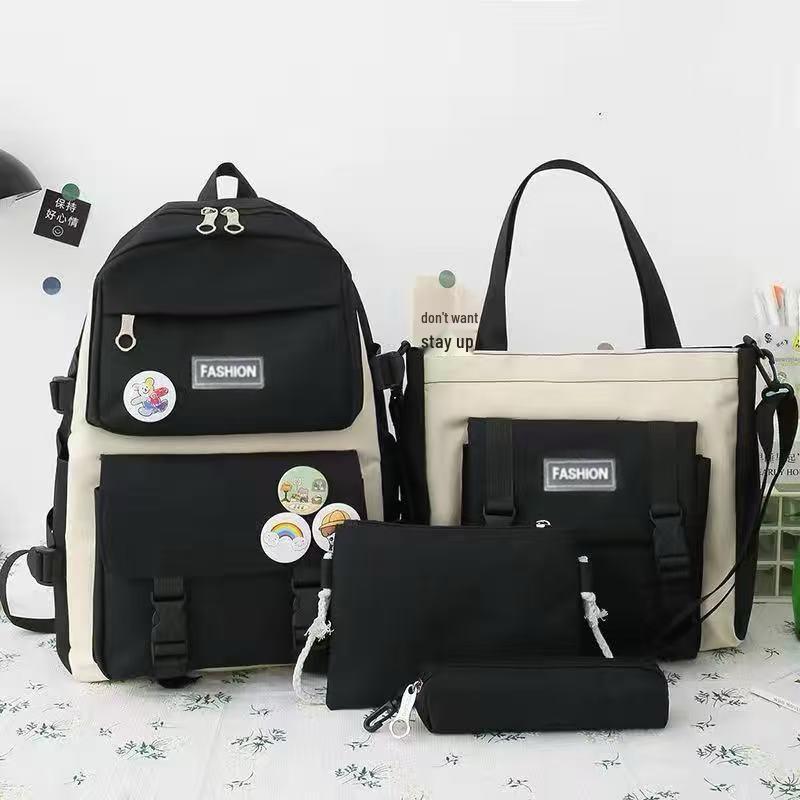Stylish Korean Style Backpack Set for School: Large Capacity Fashion Shoulder Bag for Girls