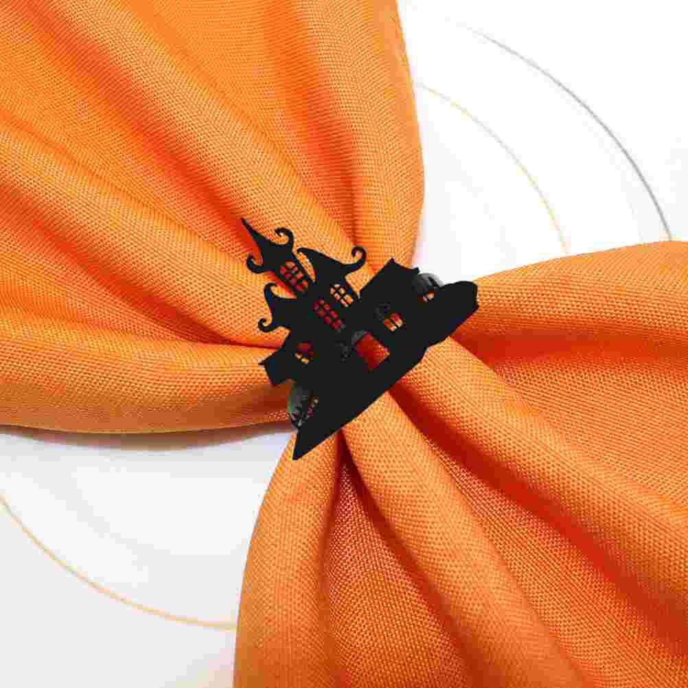 

Украшения для вечеринок, держатели для салфеток, кольца, украшения на Хэллоуин, тематические пряжки, надежный металлический ужин чёрный