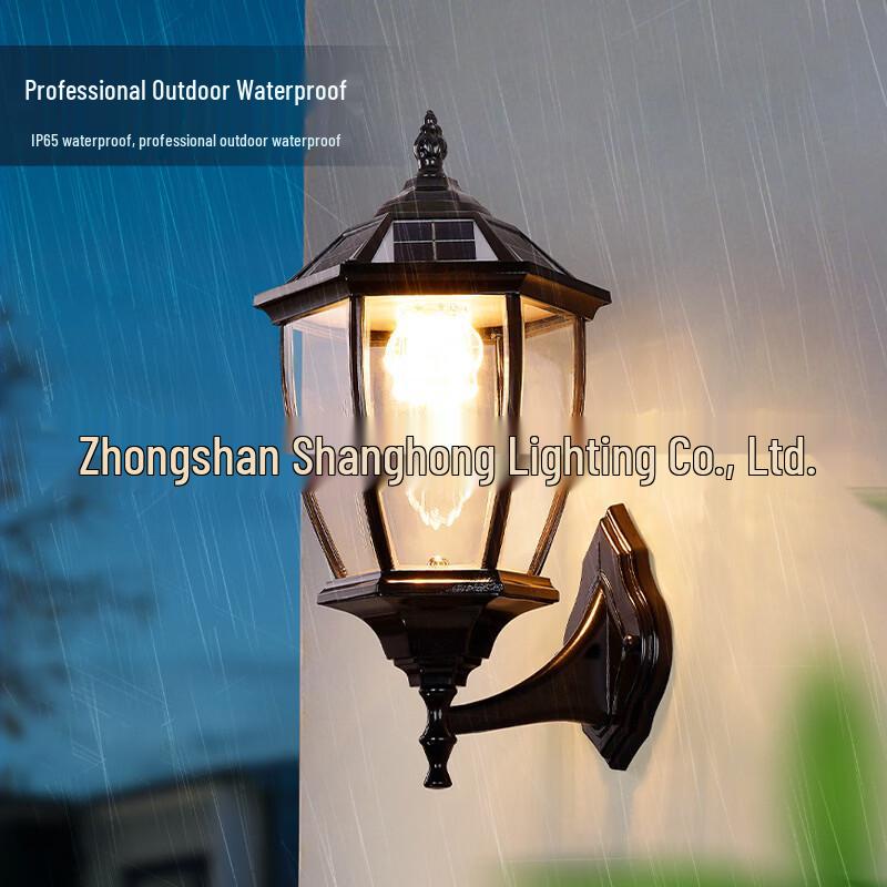 New Chinese Style Solar Outdoor Wall Lamp