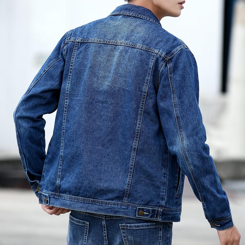 Men Blue Classic Denim Jackets Solid Jean Coats Male Cotton Denim Coats Spring Autumn Outwear Casual Cowboy Jackets