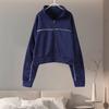 New Casual Set Women Longsleeved Half High Collar Cardigan Sweater Lace Up Striped Pants Women Clothing Fashion Two Piece Suits