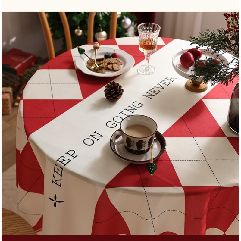 Vintage Nordic Check Tablecloth Red Green Plaid New Photo Backdrop Decor