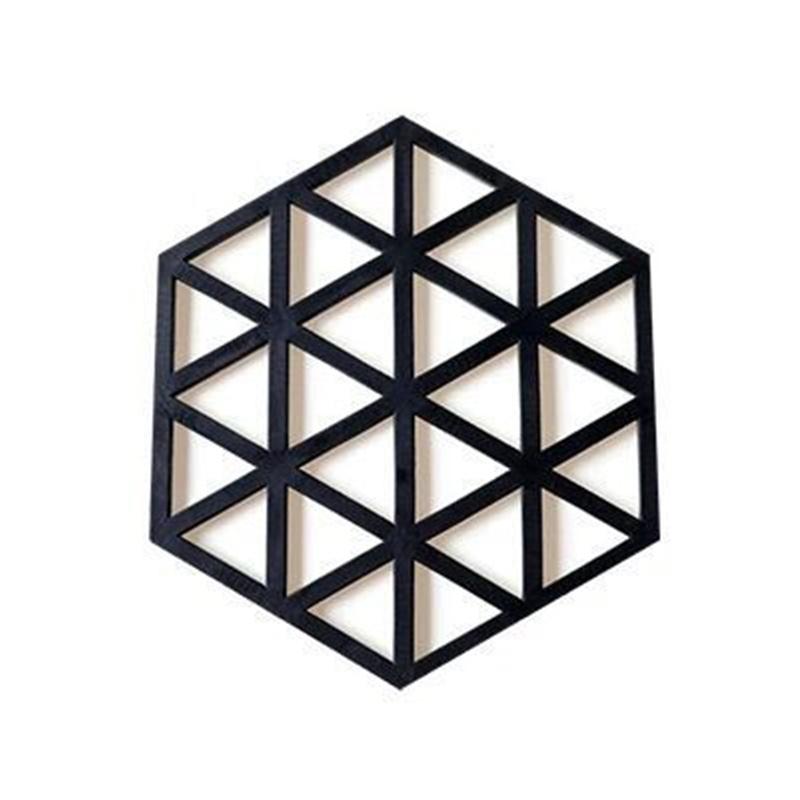 

1 шт. Порожнисті діамантові підстаканники Домашній декор Чашка Килимок Теплоізоляція столу Не ковзає Triangle чорний