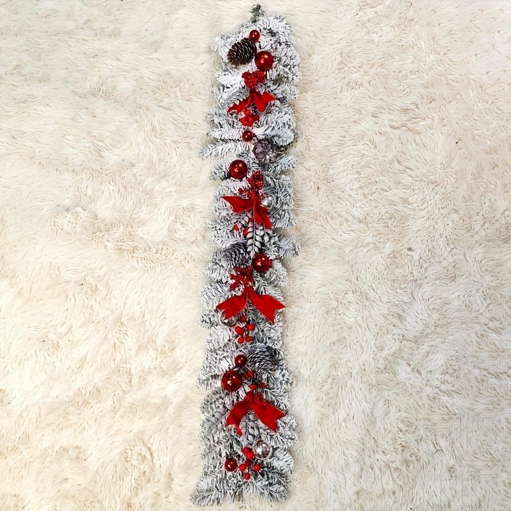 1.2/1.5m Christmas Rattan For Front Door Flocked Vine Wall Hanging Garland Wreath Door Curtain Staircase Fireplace Decor Props