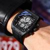 Watch Men's Watch Multifunctional Watch Silicone Strap Sports Wind Waterproof Six-Pin Calendar Quartz Watch