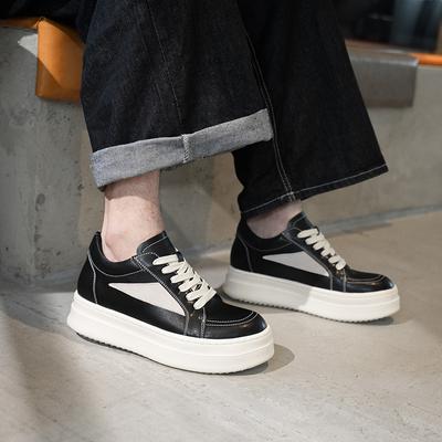 Fashion Genuine Leather Male Casual Shoes Leisure Walk Skateboard Footwear Thick Bottom Men's Tenis Masculino Fashion Outdoor Sneakers