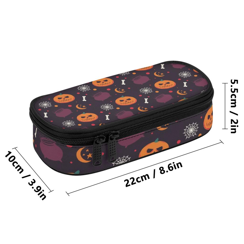 Pencil Bag Printed 300D Polyester Easy Open Zipper with Mesh Storage Layer Removable Divider and Pen Holders for Classroom Use