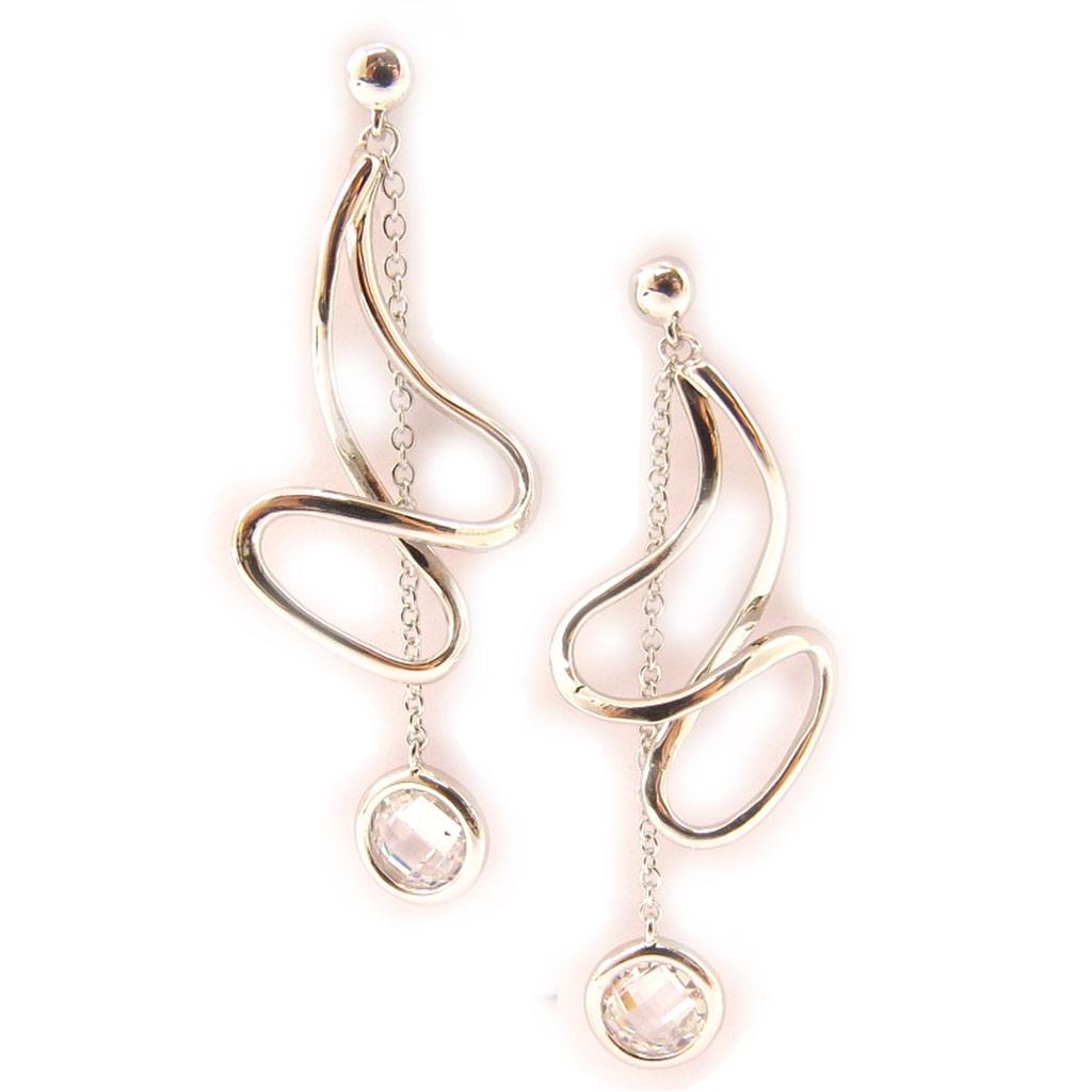 Les Trésors De Lily [L4666] - Silver 'Goddess' Earrings, Silver-white (rhodium-plated) - 45x15 Mm