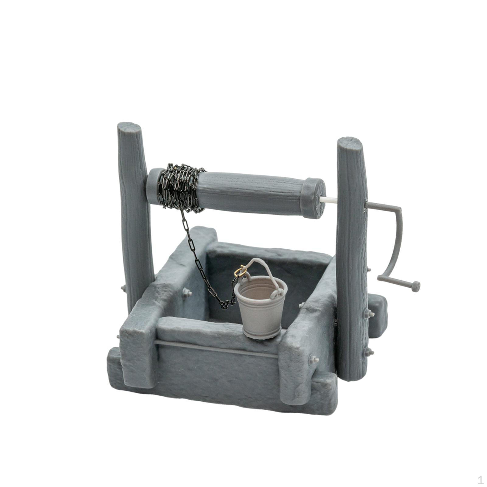 

1/35 Miniature Well Water Unique with Turning Crank Collection for Tabletop Model Scene