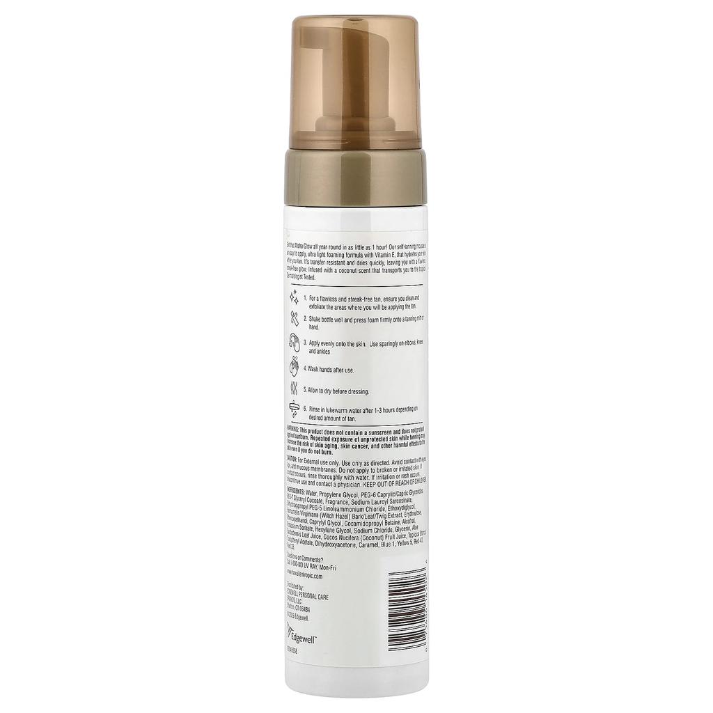 Hawaiian Tropic Aloha Glow, Self-Tanning Mousse, Express Tan, Coconut, 189.9g (6.7oz)