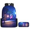 Lightweight Fortnite Cartoon 2Pcs Combo, Backpack and Pencil Case, Unisex Kids Aged 6-14 Portable School Kit