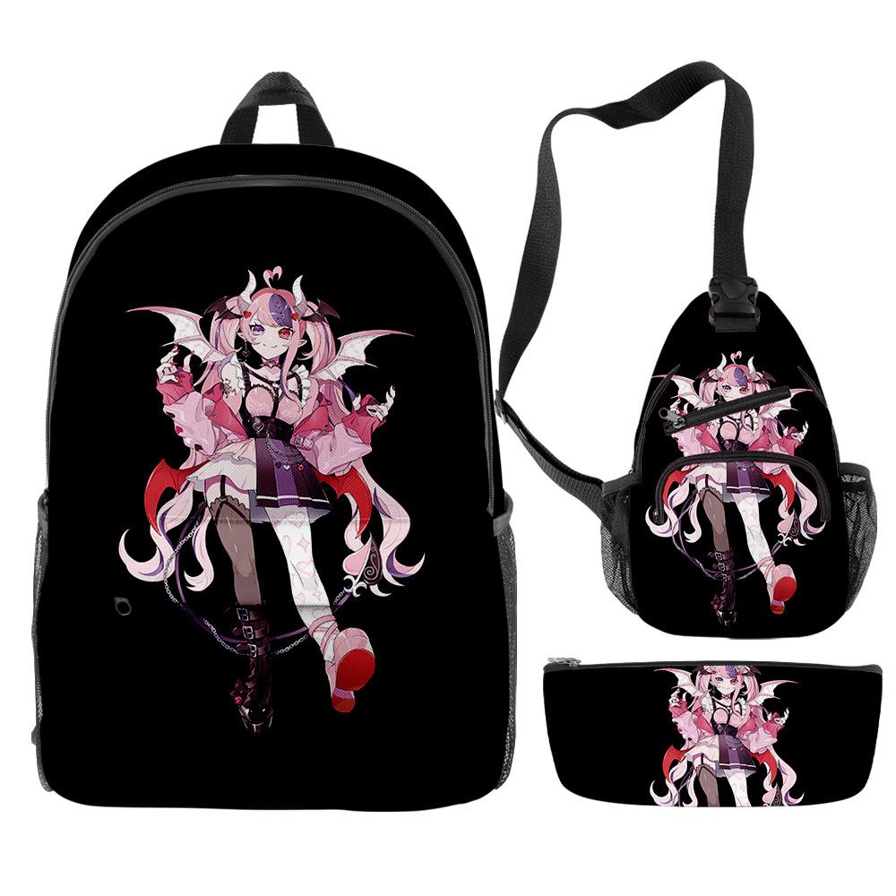 Classic Novelty Peculiar Cool Ironmouse Anime 3D Print 3pcs/Set pupil School Bags Travel Laptop Backpack Chest Bag Pencil Case