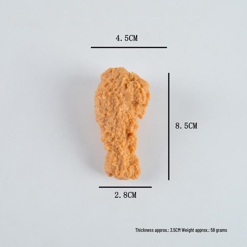 PVC Fake Food Keychain: Fried Chicken, Wings, Fries, Popcorn Chicken Pendant Model