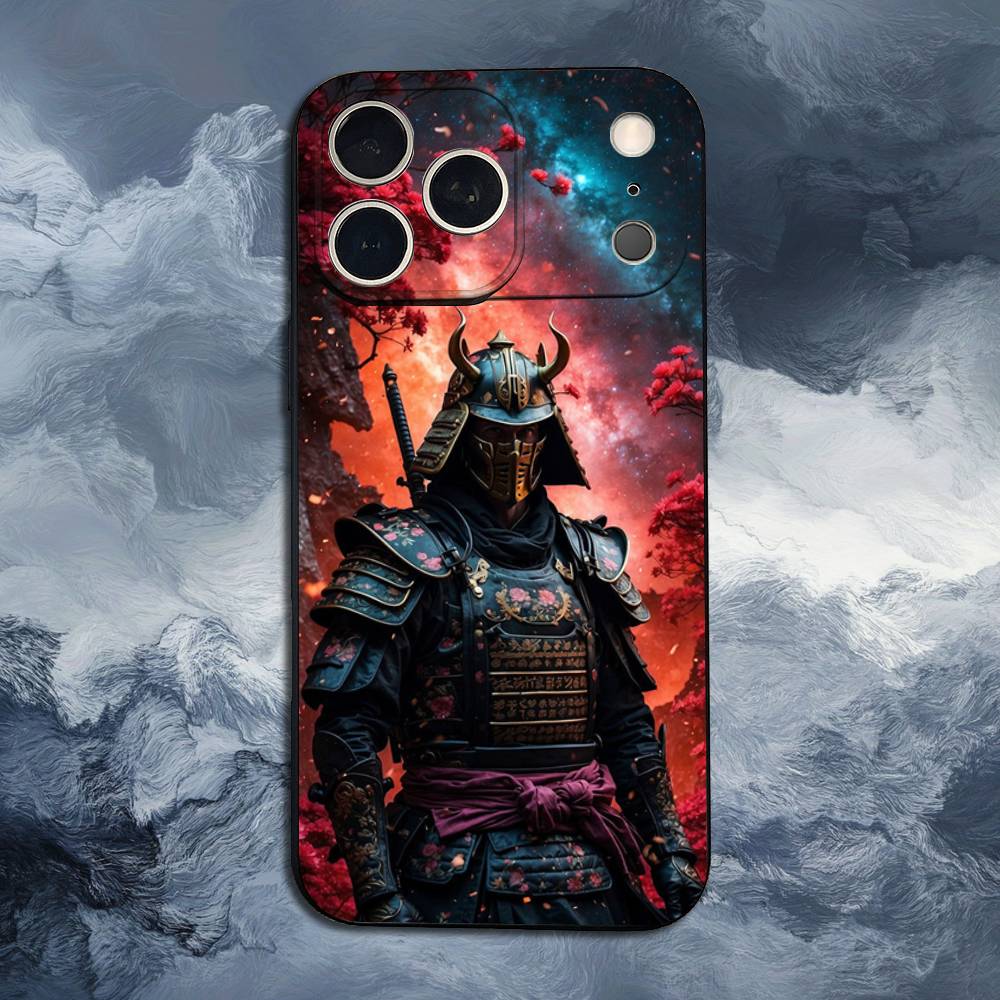 B-Bushido S-Samurai For iPhone 13,16,11,14,17,12,15,Plus,Pro Max,XS,X,XR,SE,Mini,8,7,Phone Case Soft Silicone Black