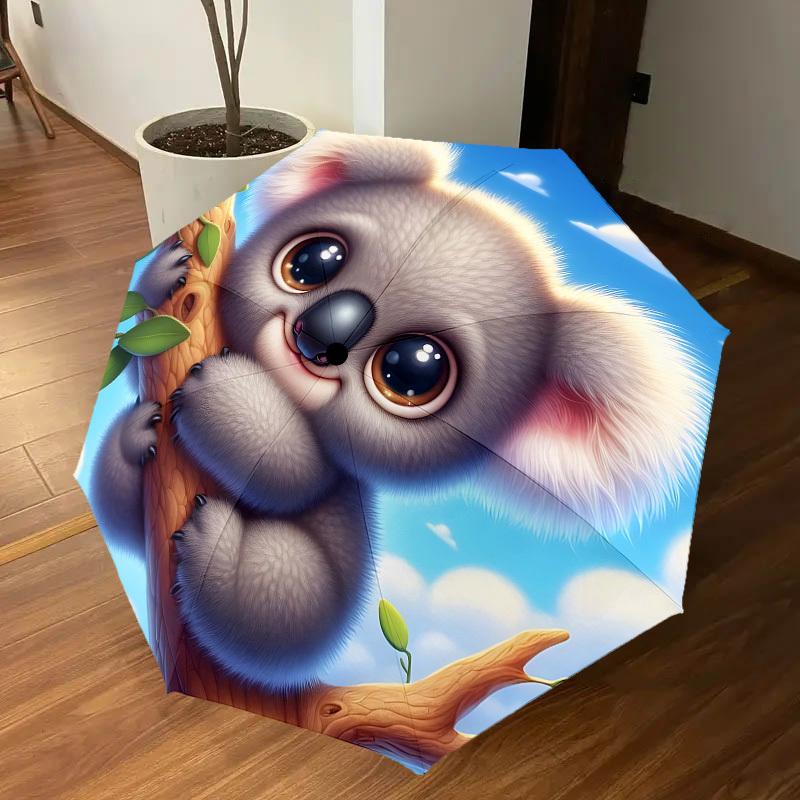 1PC Koala Tree Automatic Open/Close Umbrella with Windproof, 8-Rib Sturdy Canopy, Durable Ribs, Fashionable Design1363A