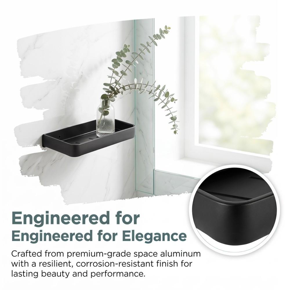 Rustproof Bathroom Shelf Black Bathroom Organizer Storage Rack Bathroom Kitchen Laundry Room