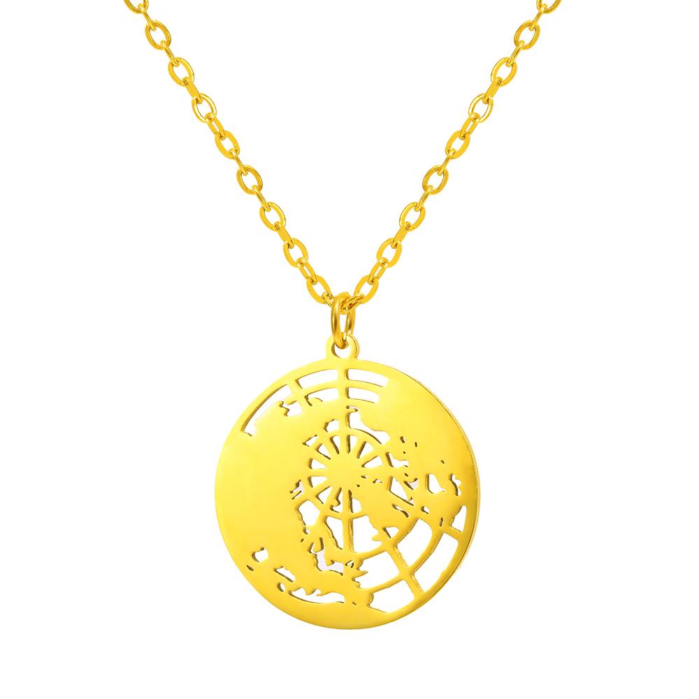 

Подвески с картой мира для путешественников, новая популярная уличная цепочка, подвески-колье, ожерелье из нержавеющей стали, ожерелья для женщин, ювелирные изделия