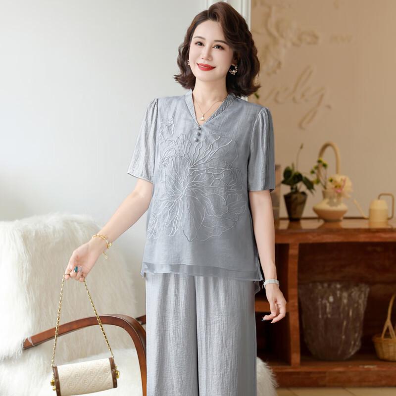 Elegantes Sommer-Set mit kurzen Ärmeln für reife Frauen