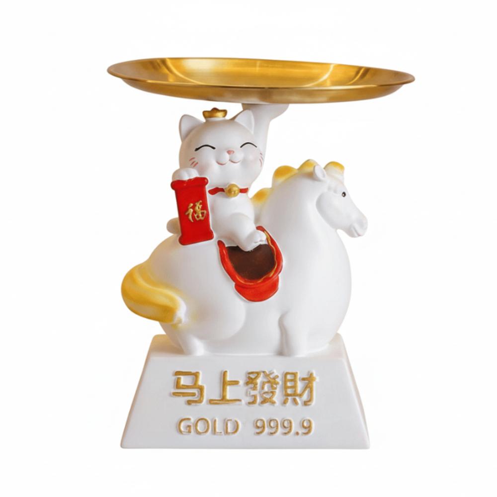 

Lucky Cat Horse Year Mascot Ornaments Storage Horse Figures Ornament New Year Gift білий