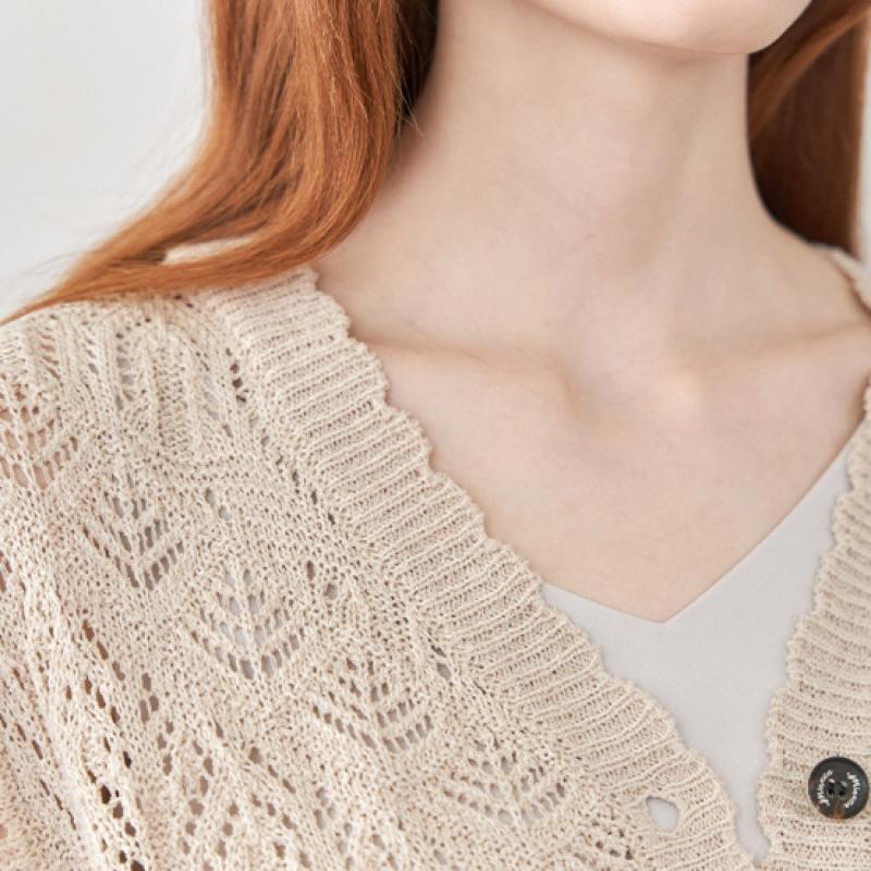 MAXZA Crochet Knitting V Neck Vest zb08Vt601