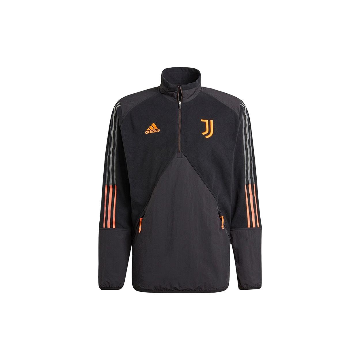 adidas Juventus Soccer/Football Sports Contrast Color Stitching Round Neck Pullover Black Men s GK8603 XXL