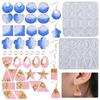 Diy Geometry-shaped Earrings Mould Crystal Epoxy Water Wave Silicone Mould