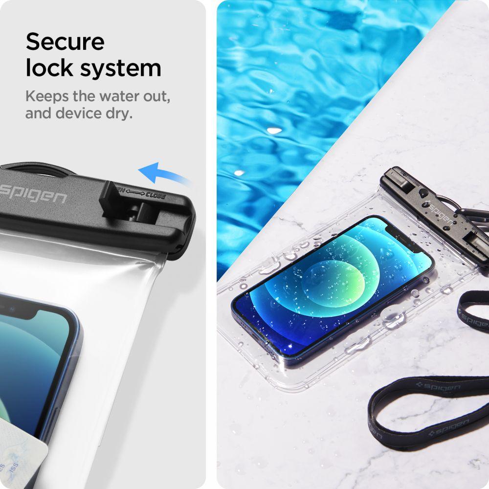 Spigen A601 Universal Waterproof Case 2-Pack Crystal Clear