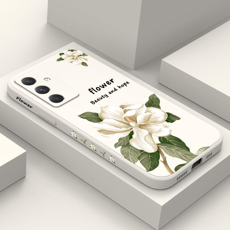 Magnolia Flowers Phone Case For Samsung Galaxy A37 A57 Liquid Silicone Cover
