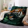 1pc Tiger Print Blanket Lightweight Flannel Blanket Throw Blanket For Sofa, Bed, Travel, Camping, Livingroom, Office, Couch, Chair, And Bed Yy25101515