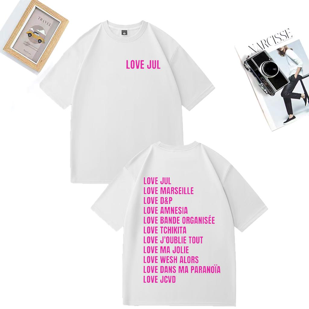 2025 Sommer Liebe Jul Marseille Rap Fan Geschenk 100 Reine Baumwolle Bedrucktes T-Shirt Herren Damen Street Hip Hop Übergroß Kurzarm