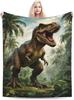 Tyrannosaurus Rex Dinosaur Throw Blanket Artistic Wildlife Portrait Unique Gift Home Bedroom Decorative Accessory
