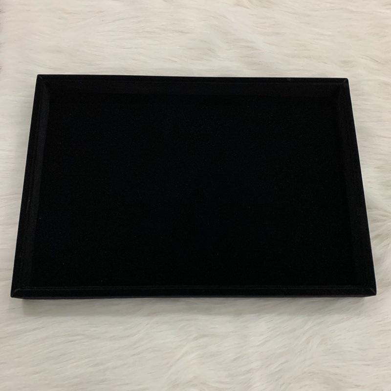 Большой бархатный лоток для демонстрации ювелирных изделий для серег и браслетов чёрный