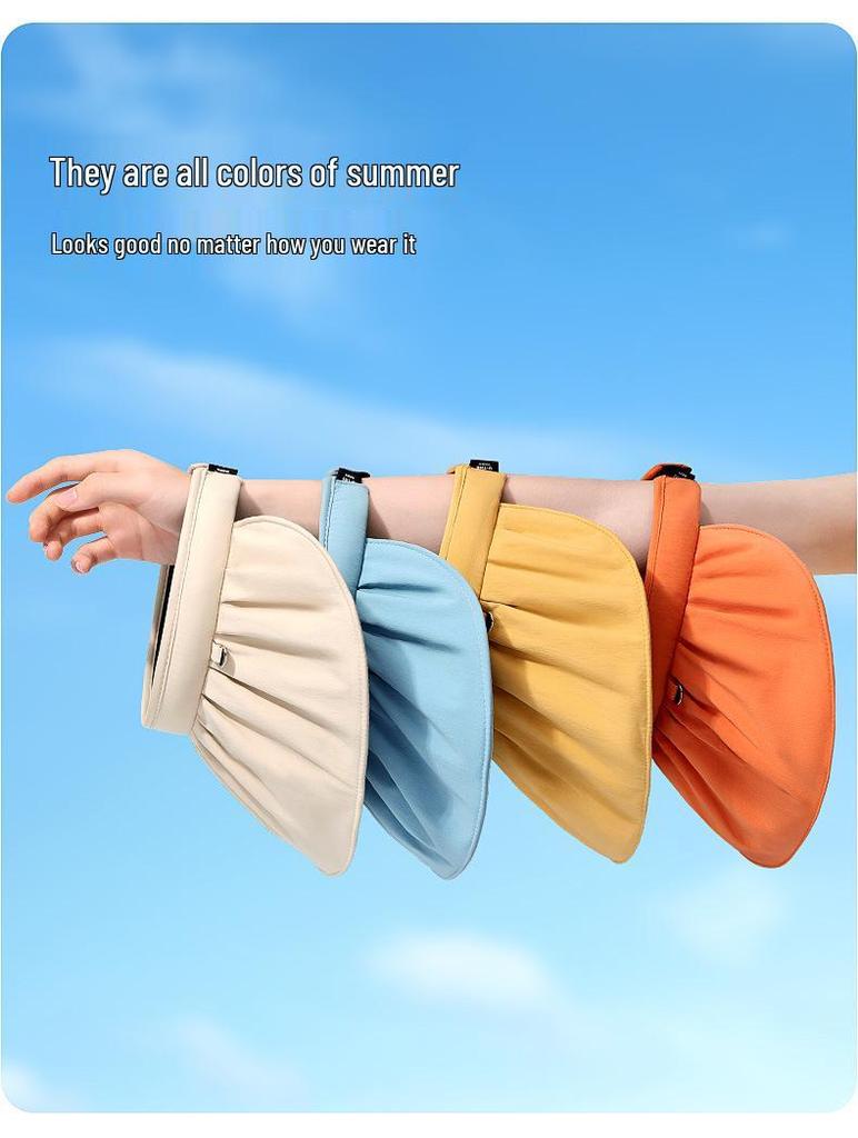 Women's Lightweight Sunshade Cap - Rollable, Breathable, UV Protection, Hair Tie Included