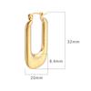 Light Luxury Premium Stainless Steel Earrings Trend Square Titanium Steel Earrings Striped Gold Women's Ear Jewelry