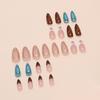 Fake Nails Wear Nail Fake Nails Blue-Green Leopard Print Removable Nail Patch Simple Nail Patch 24 Pieces