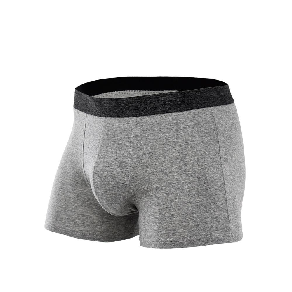 Men's Underwear Mid Waist Anti Wear Leg Elastic Cotton Sports Striped Flat Corner Panties Men Slim Underpants